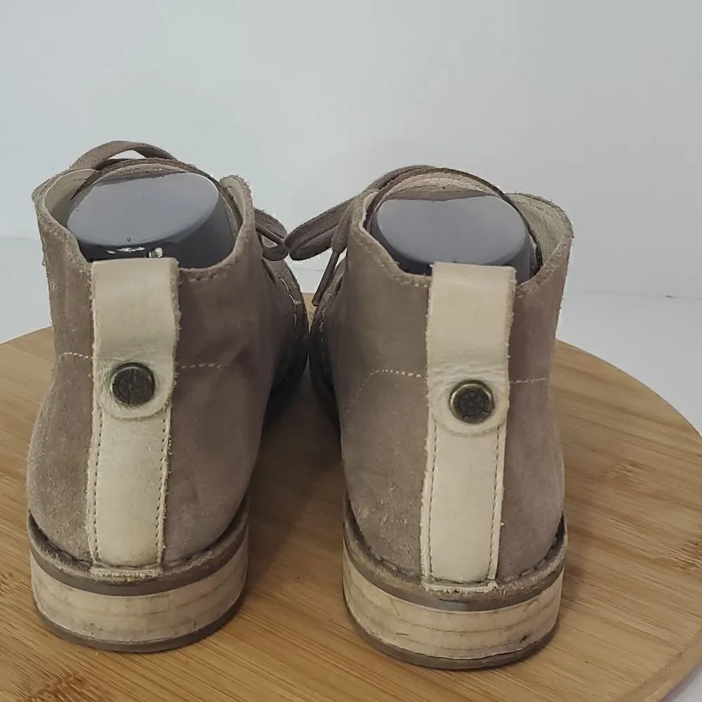 Bussola Suede Leather Chukka Boots Sevilla in Fossil Tan Brown Women EU 39 8 US